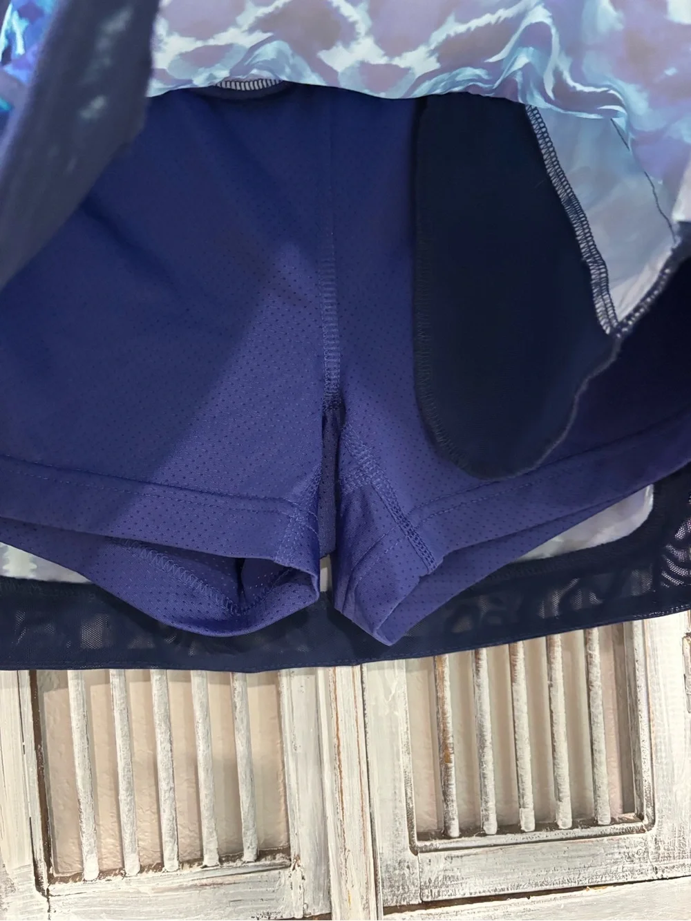 Title Nine Nimblene Blue Geometric Skirt Skort Size S